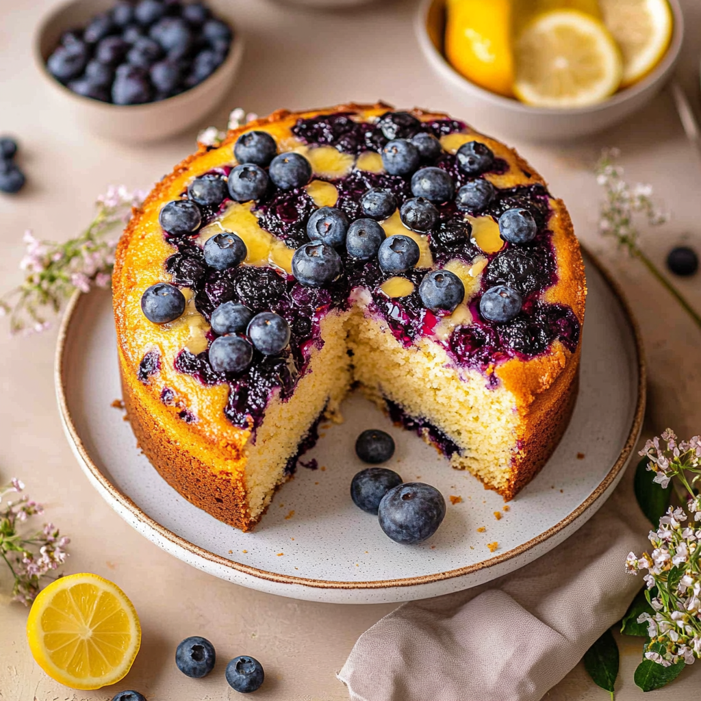 Valentine’s Blueberry Cake with Lemon