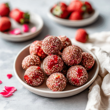 Valentine’s Strawberry Energy Bites