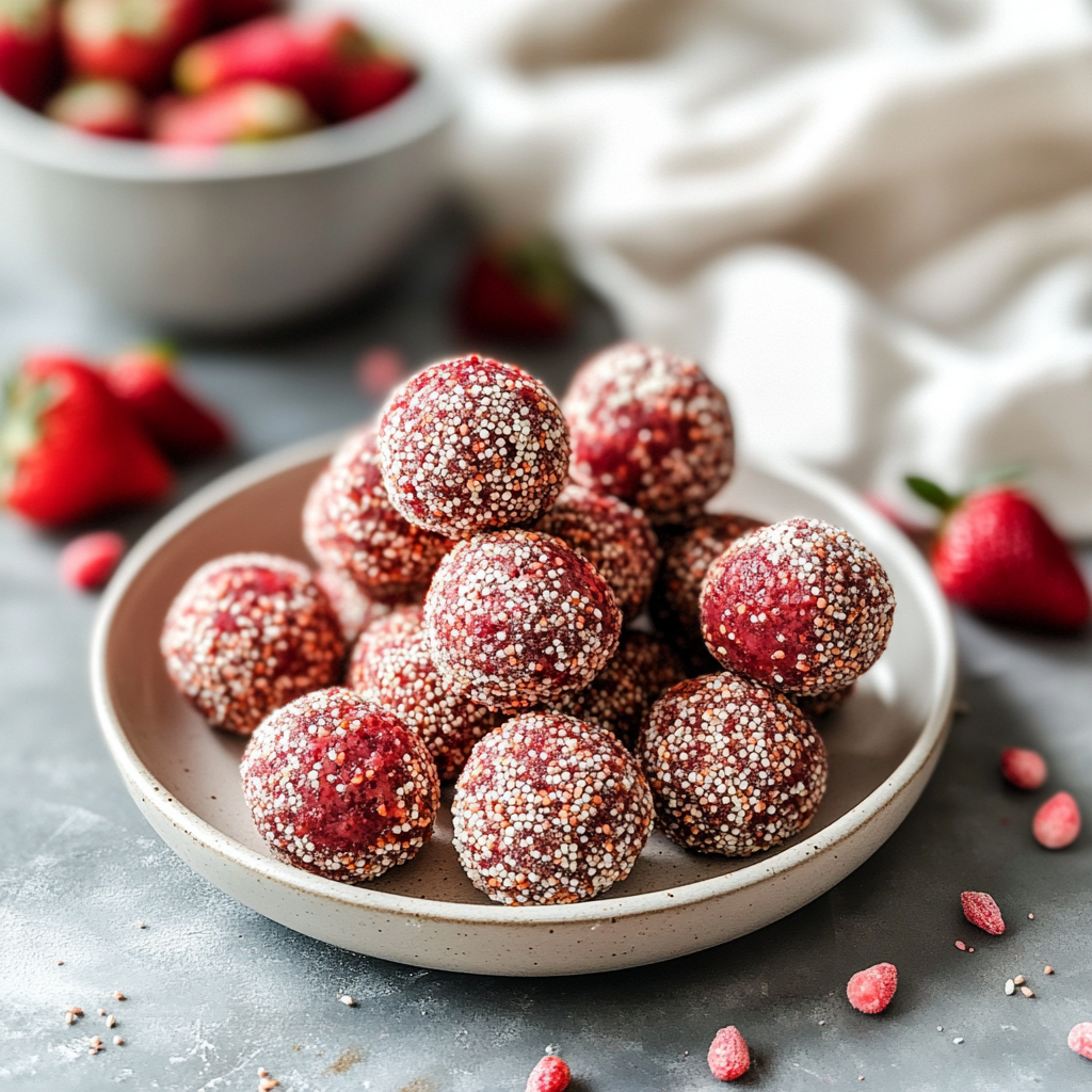 Valentine’s Strawberry Energy Bites