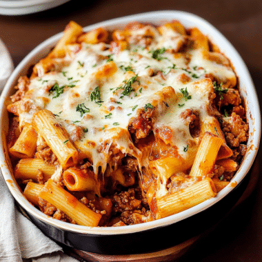 Baked Rigatoni with Ground Beef