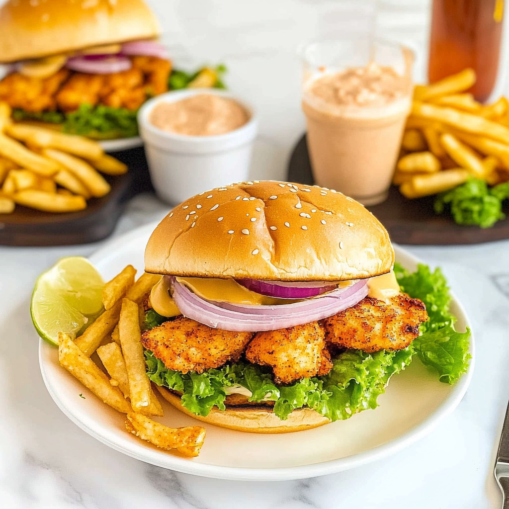 Cajun Crispy Chicken Sandwich with Garlic Aioli