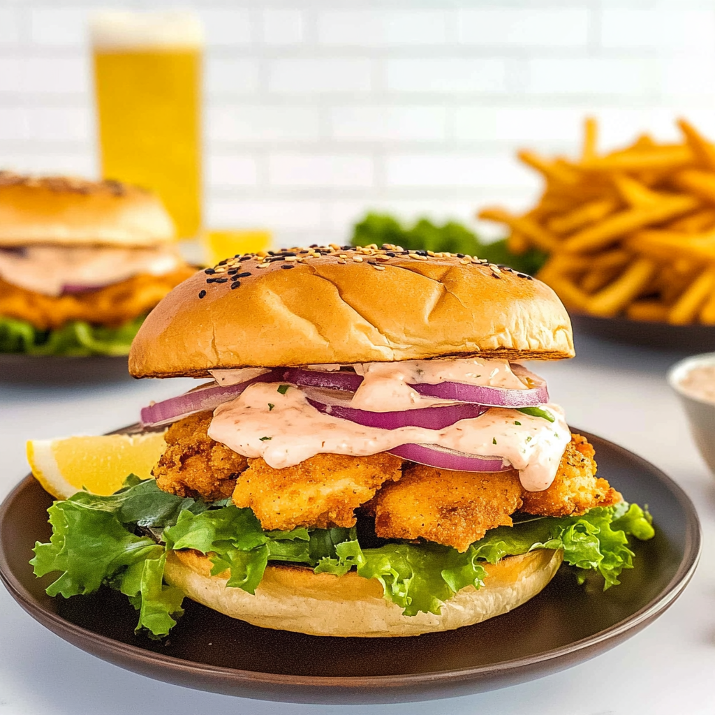 Cajun Crispy Chicken Sandwich with Garlic Aioli
