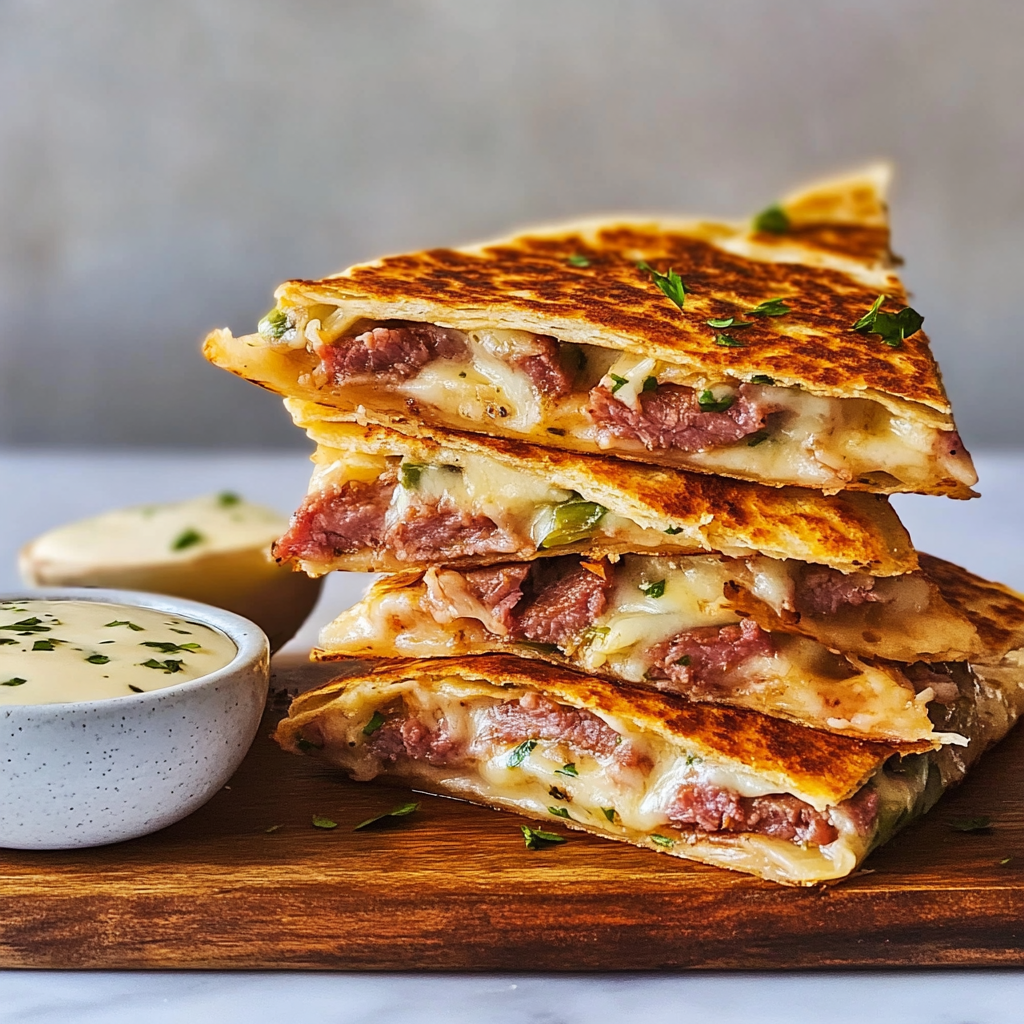 Corned Beef & Cabbage Cheese Quesadillas