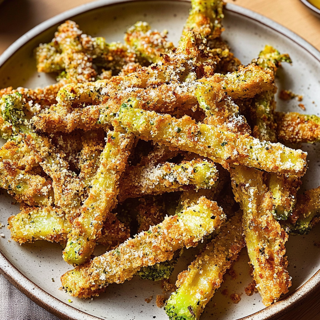 Crispy Parmesan Broccoli Stem Fries