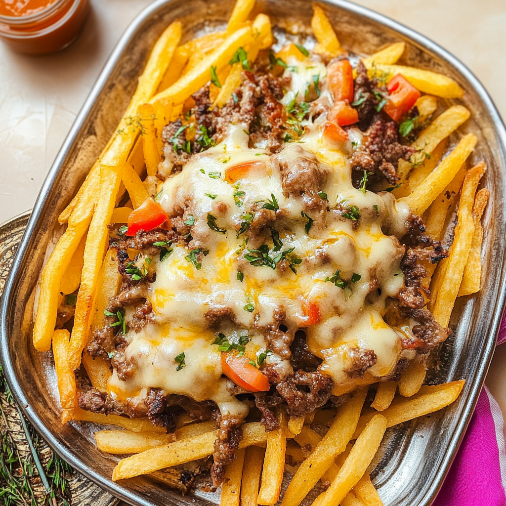 Extra Cheesy Loaded Cheesesteak Fries