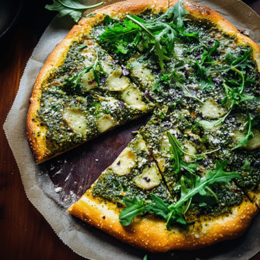 Green pizza