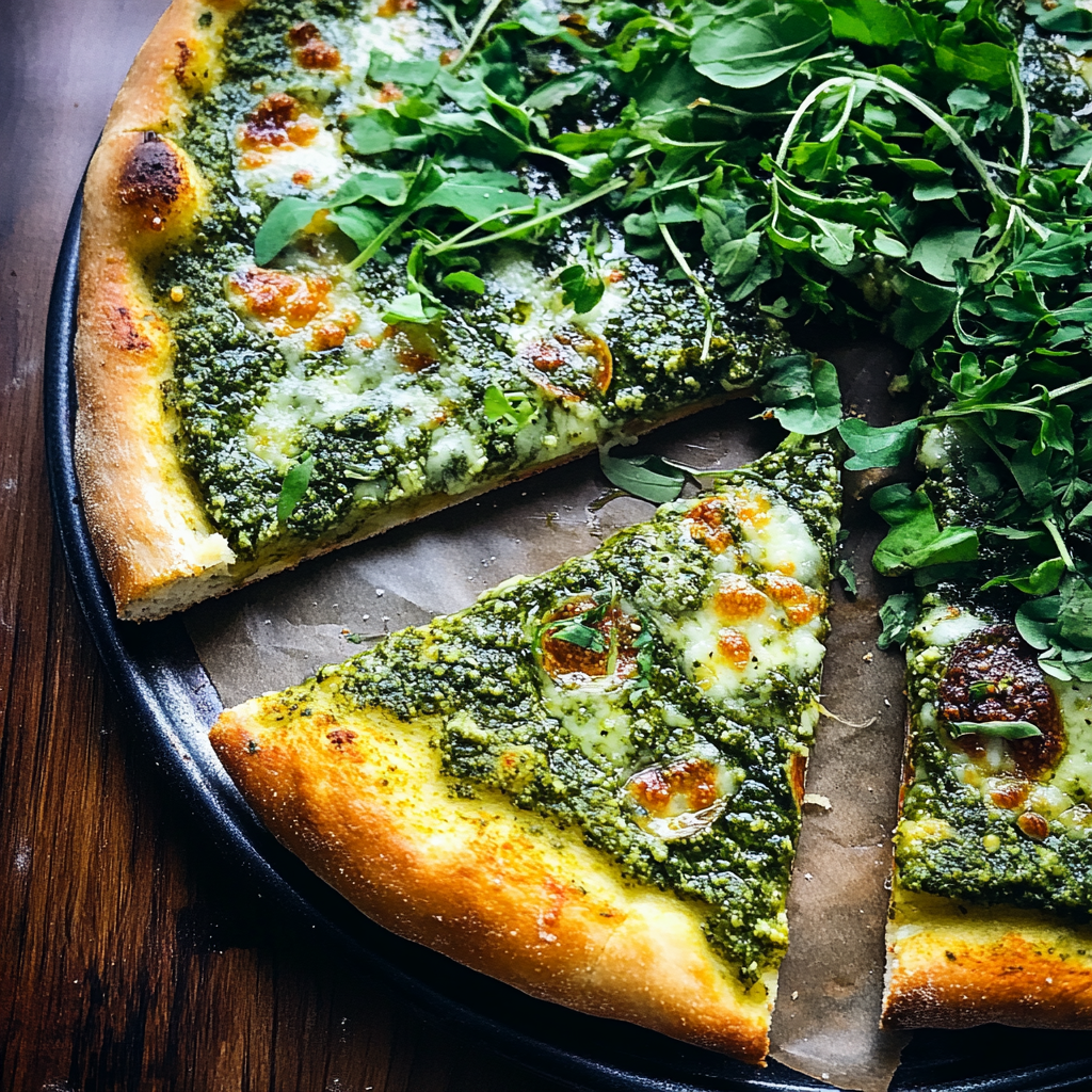 Green pizza