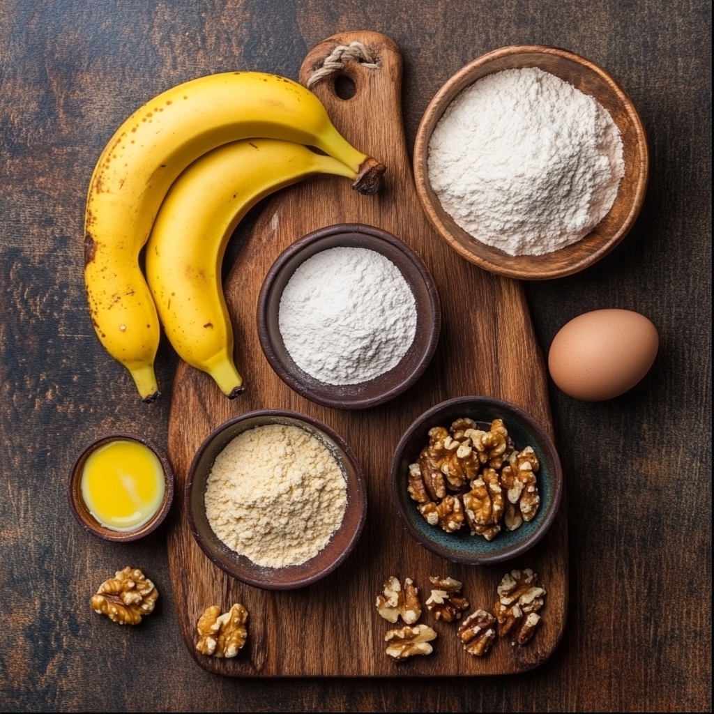 Homemade Banana Nut Muffins ingredients