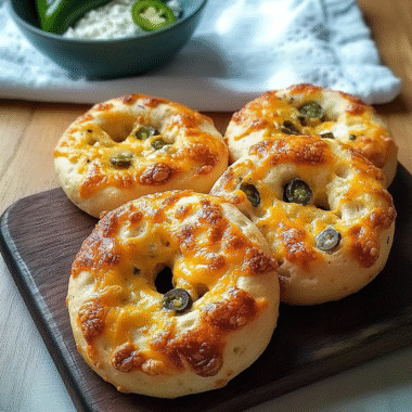 Jalapeno Cheddar Protein Bagels With Cottage Cheese