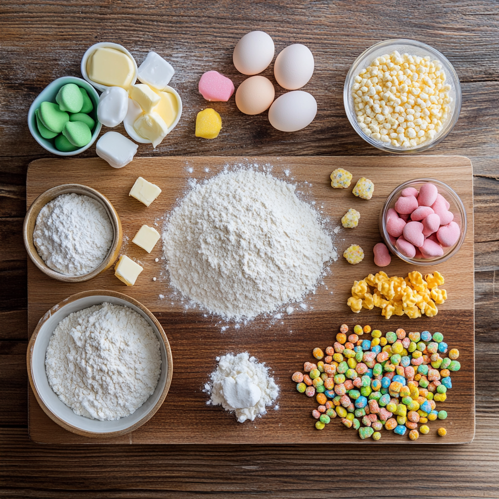Lucky Charms Cereal Milk Confetti Cupcakes ingredients