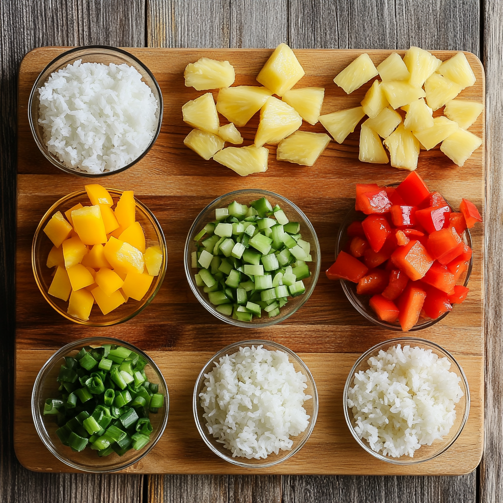 Pineapple Rice ingredients