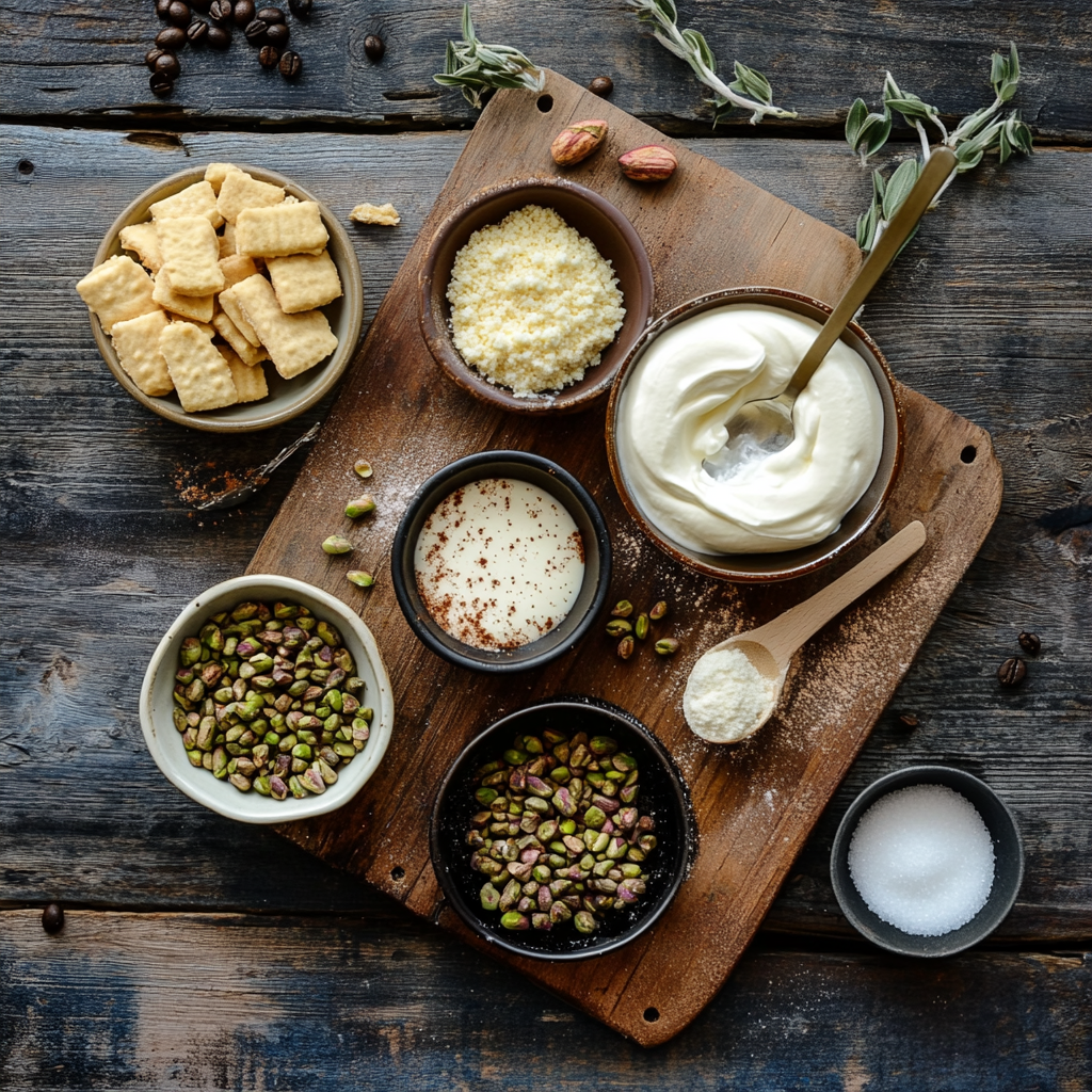 Pistachio Tiramisu ingredients
