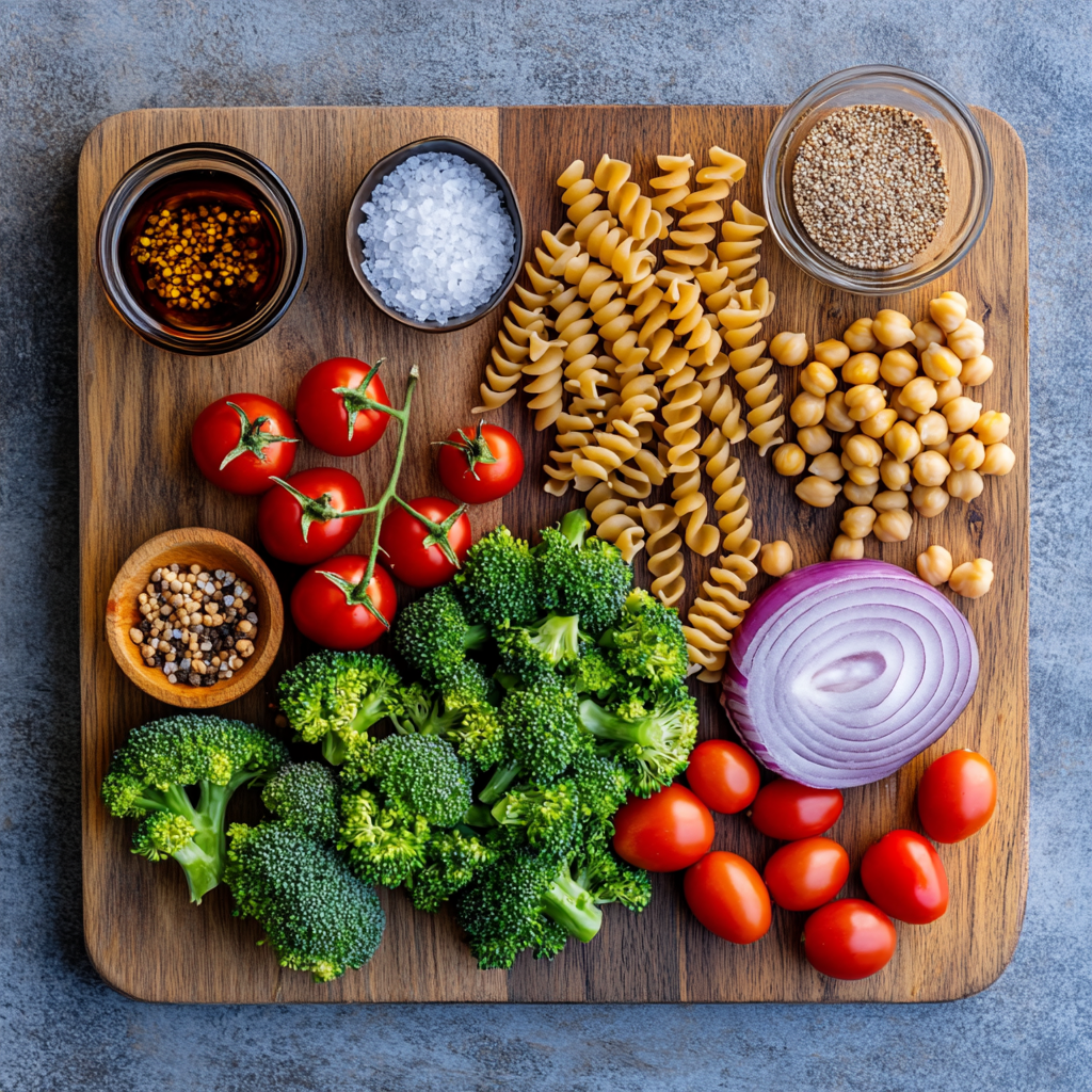 Protein Broccoli Pasta Salad ingredients