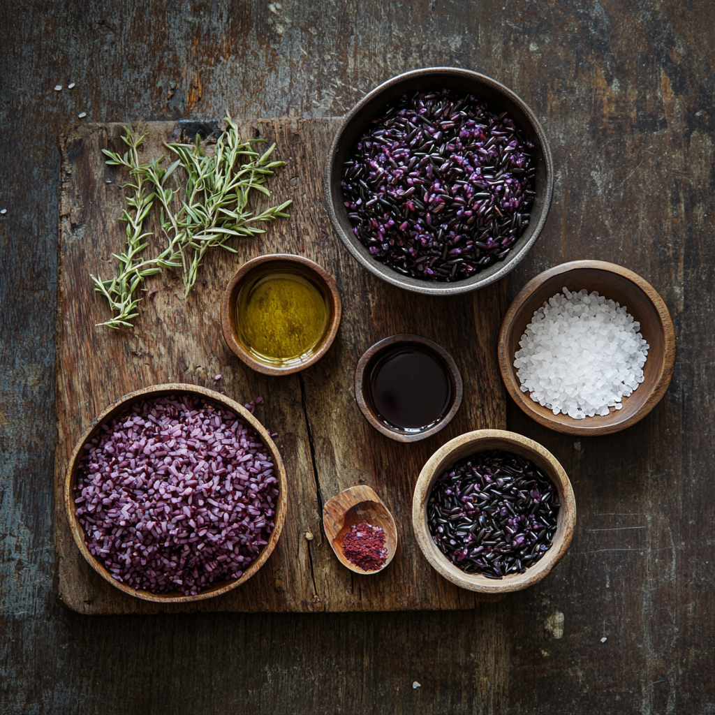 Purple rice ingredients