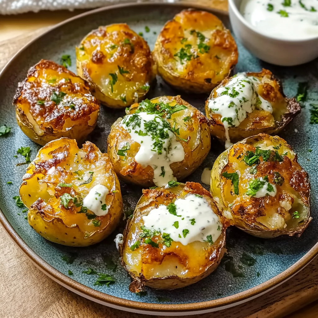Smashed Green Onion Potato Bombs