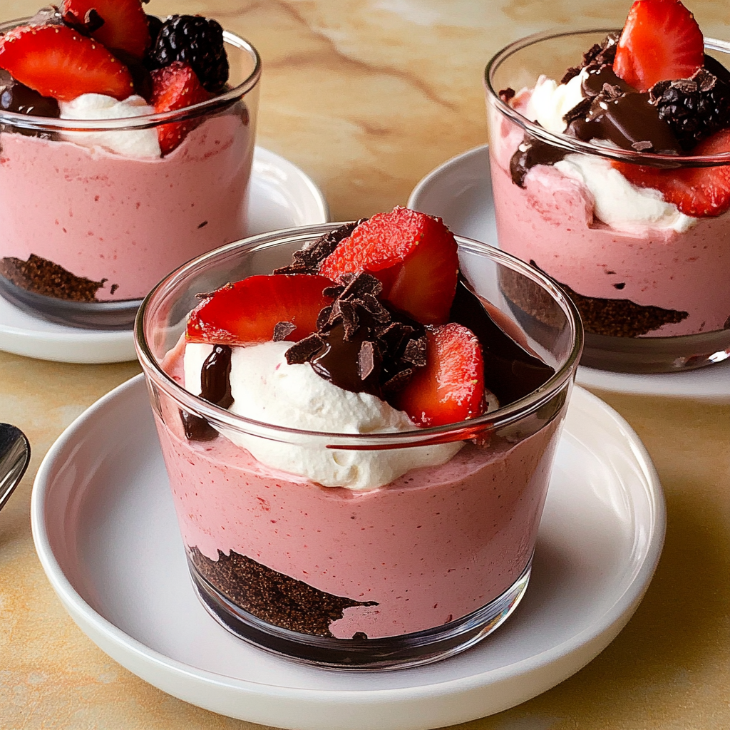 Valentine Chocolate-Covered Strawberry Mousse