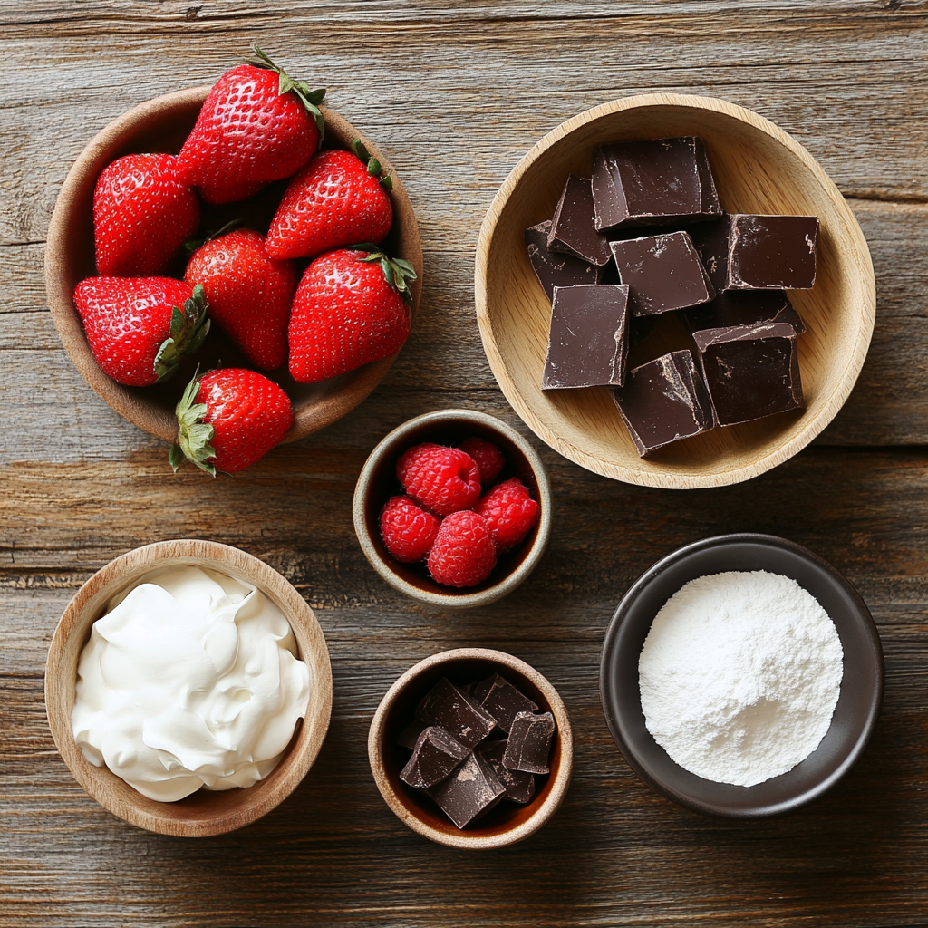 Valentine Chocolate-Covered Strawberry Mousse ingredients