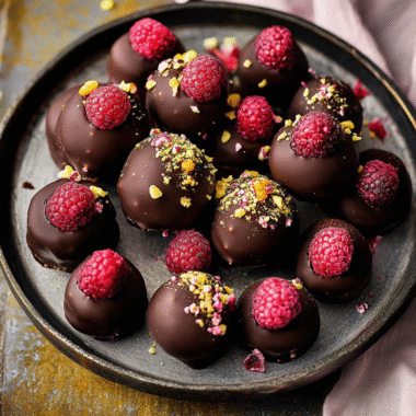 Valentine Raspberry Dark Chocolate Truffles