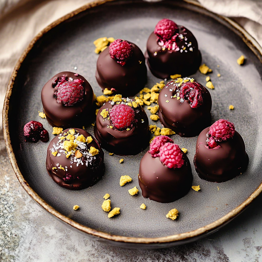 Valentine Raspberry Dark Chocolate Truffles