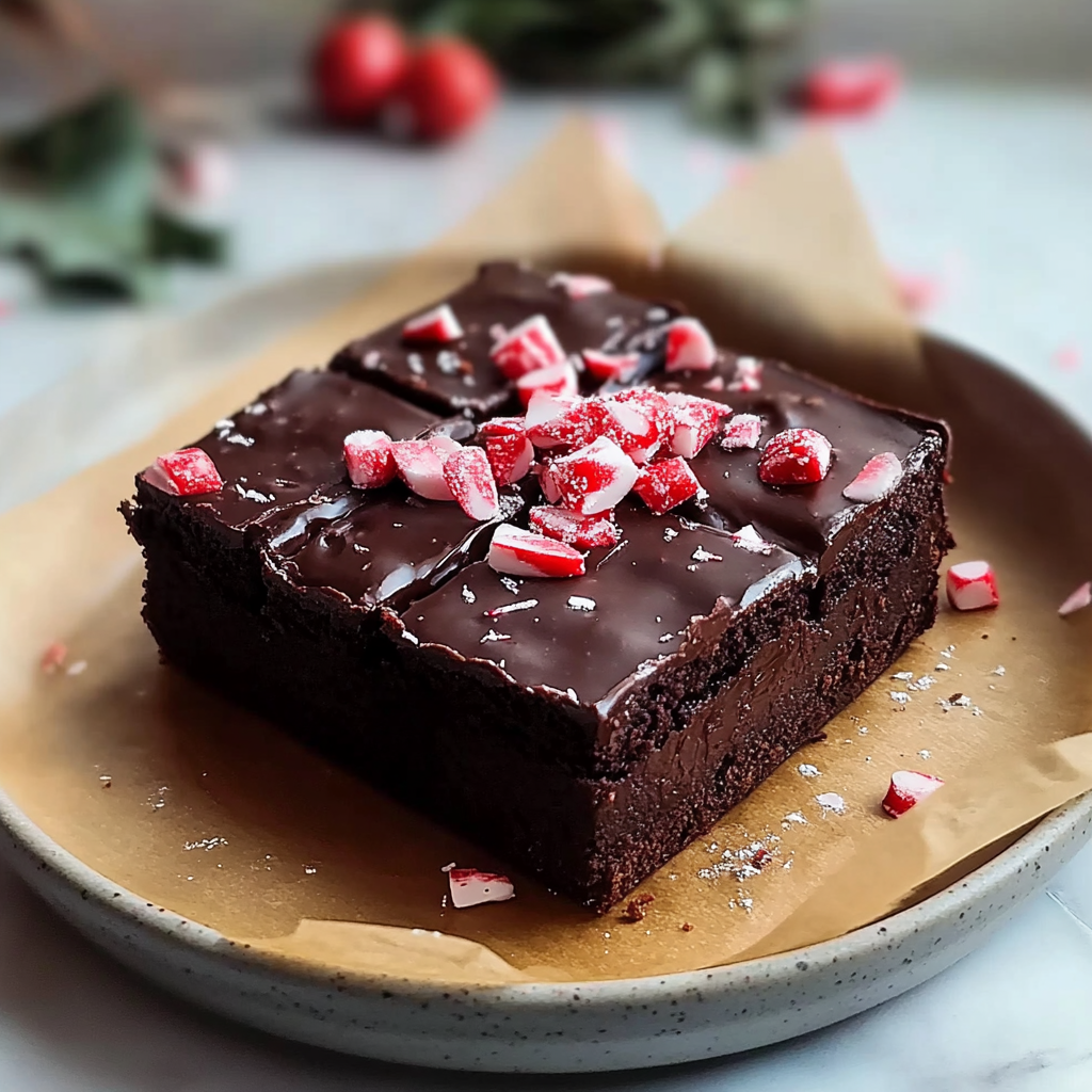 Valentine Sourdough Discard Peppermint Brownies