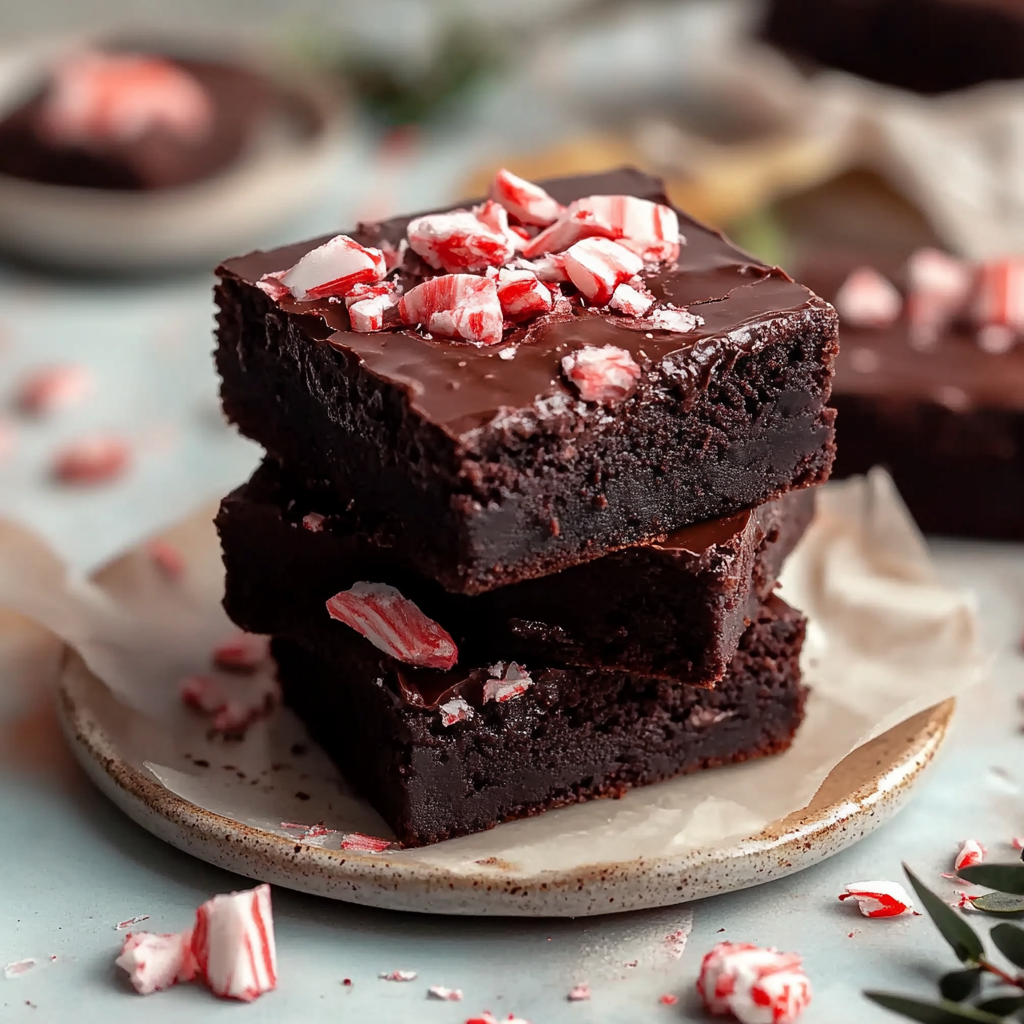 Valentine Sourdough Discard Peppermint Brownies