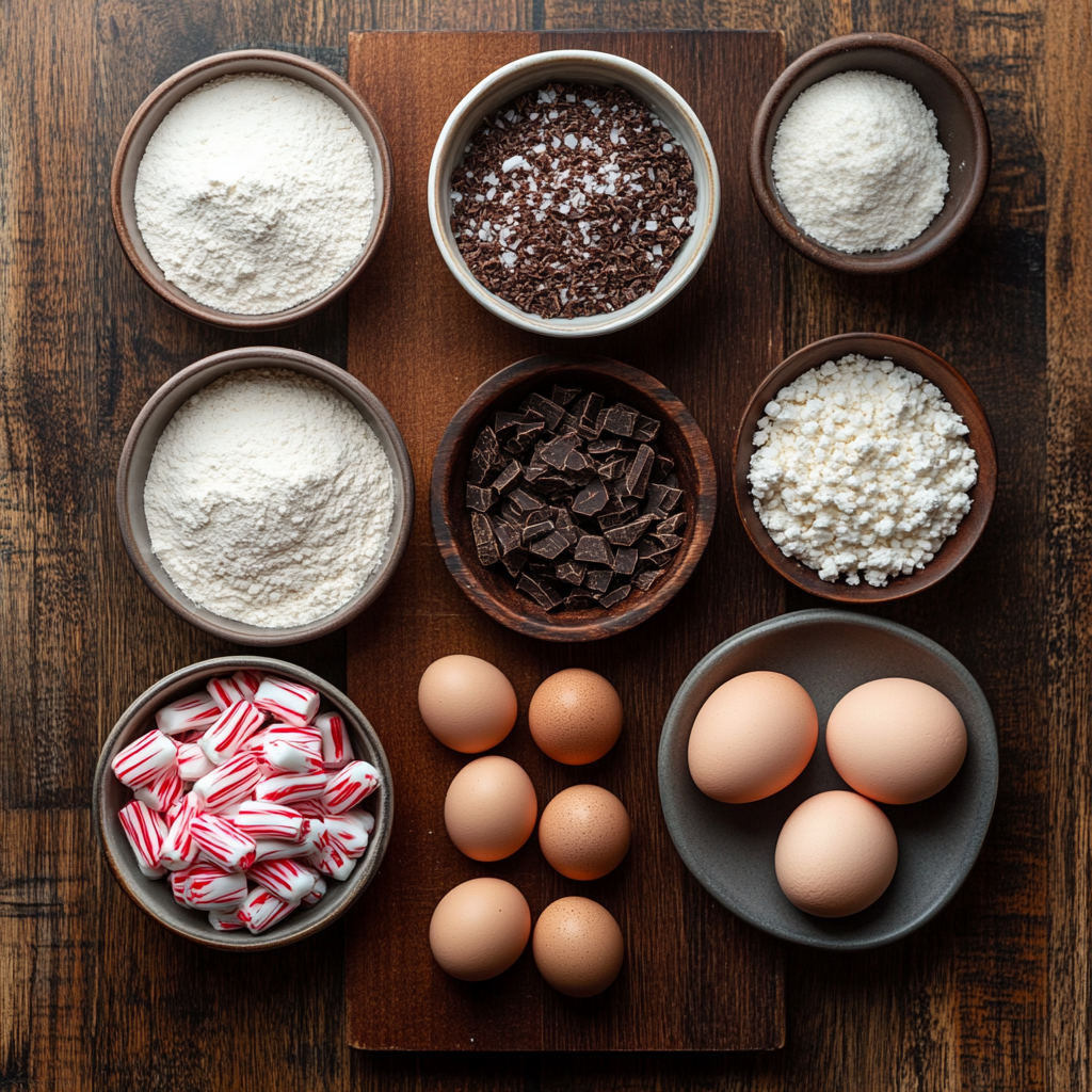Valentine Sourdough Discard Peppermint Brownies ingredients