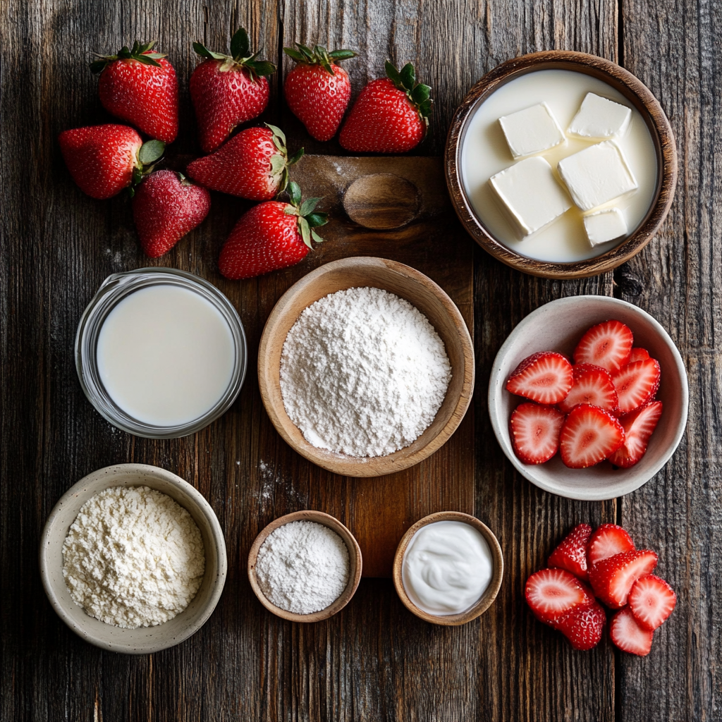 Valentine Strawberry Yogurt Shortcake ingredients