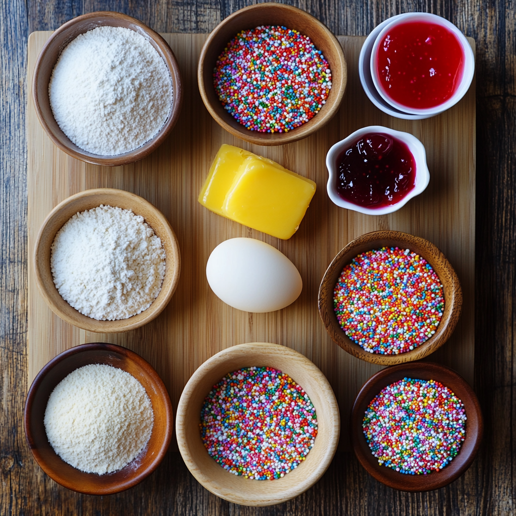 Valentine’s Sprinkle Thumbprint Cookies ingredients