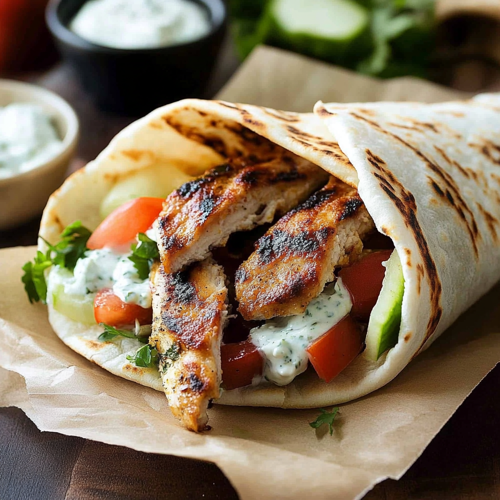 chicken gyros with tzatziki sauce
