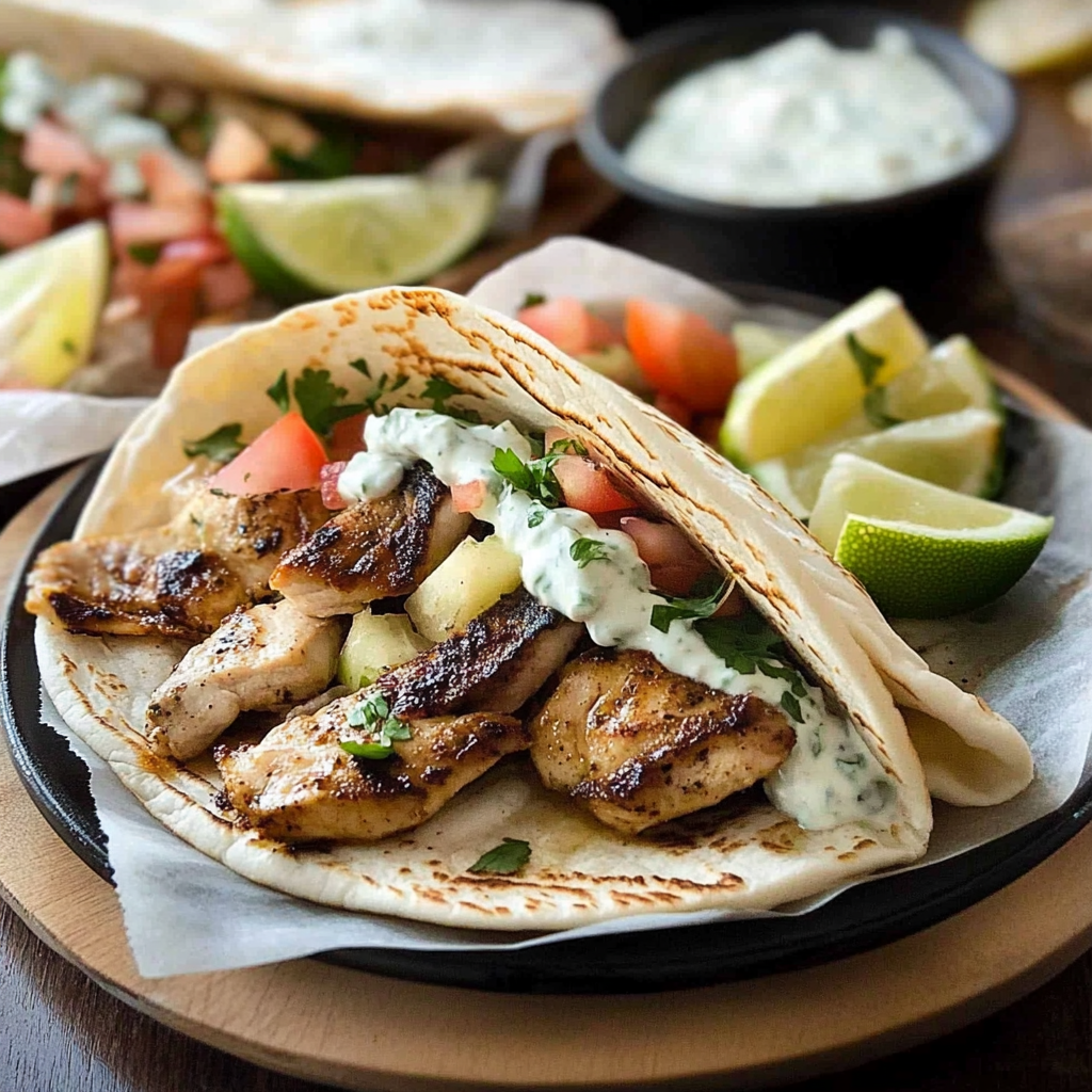 chicken gyros with tzatziki sauce