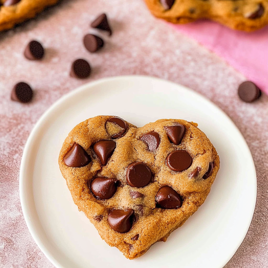 Heart Shaped Chocolate Chip Cookies